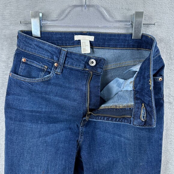 H&M Mom Jeans Medium Wash Denim Women's Size 10 High Rise Stretch Blue - Picture 4 of 12